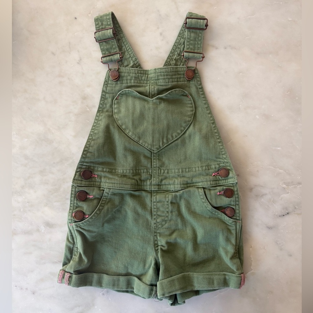 Mini Boden green short overalls